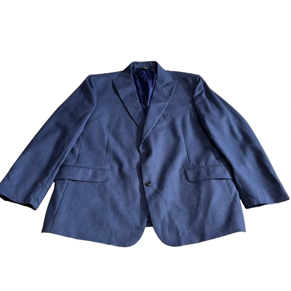 Paul Fredrick Men’s Navy Blazer Sport Coat 40L 2 Button Fully Lined NWOT